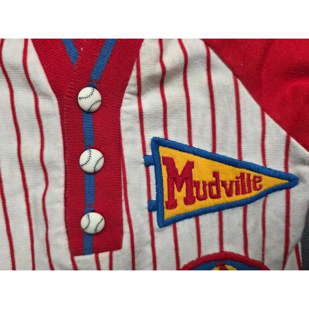 Vintage Buster Brown Boys 18‎ Month Baseball Red Stripe One Piece Mudville Pig